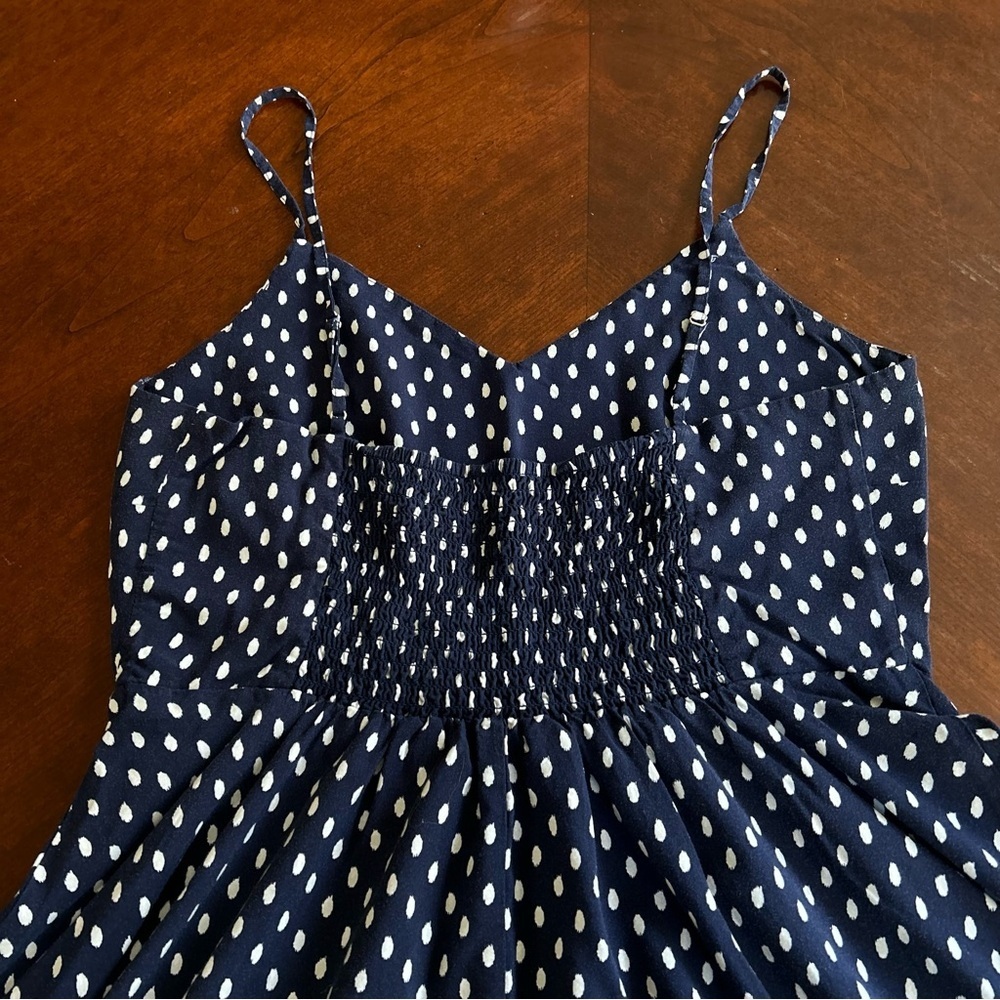 Gap | Navy Polka Dot Fit and Flare Mini Dress - Picture 7 of 13